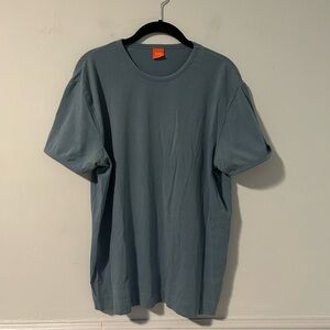 Boss Hugo Boss Baumwolle Cotton Blue Short Sleeve T-Shirt Size Large
